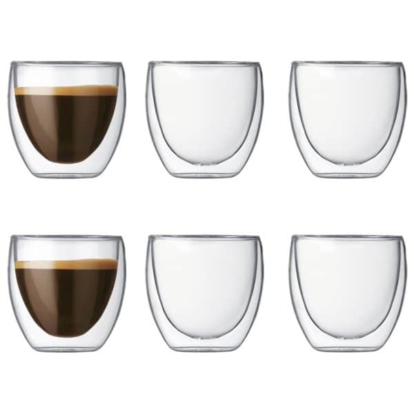 Bodum Pavina dobbeltvægget espresso glas, 0.08 l, 6 stk.