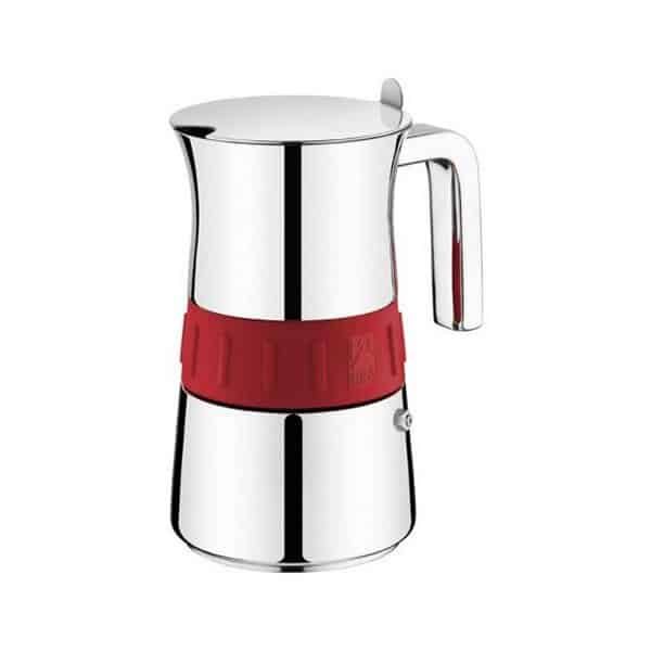 Bra - Kaffekande - 4 Kopper - Stål - Sølv Rød