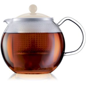 ASSAM Tekande m. glashåndtag, 1,0 l - hvid