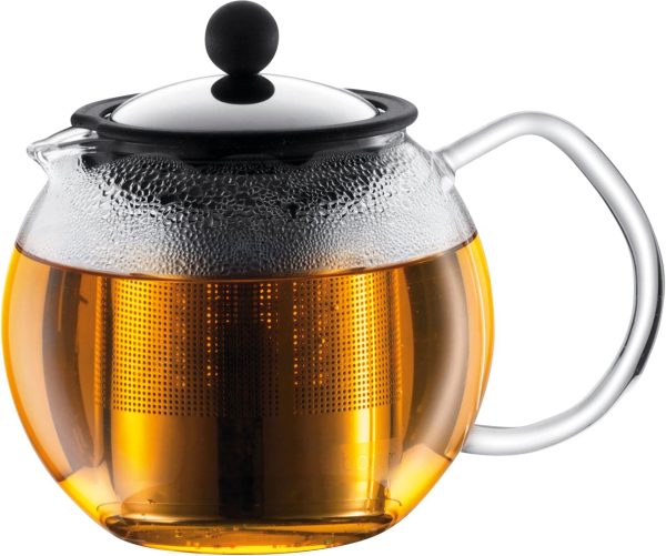 Assam Tekande med Glashåndtag, Stålfilter, 0. 5 l